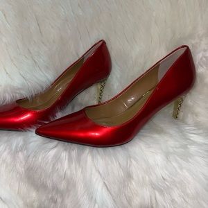 J. Renne red shoes silver hills